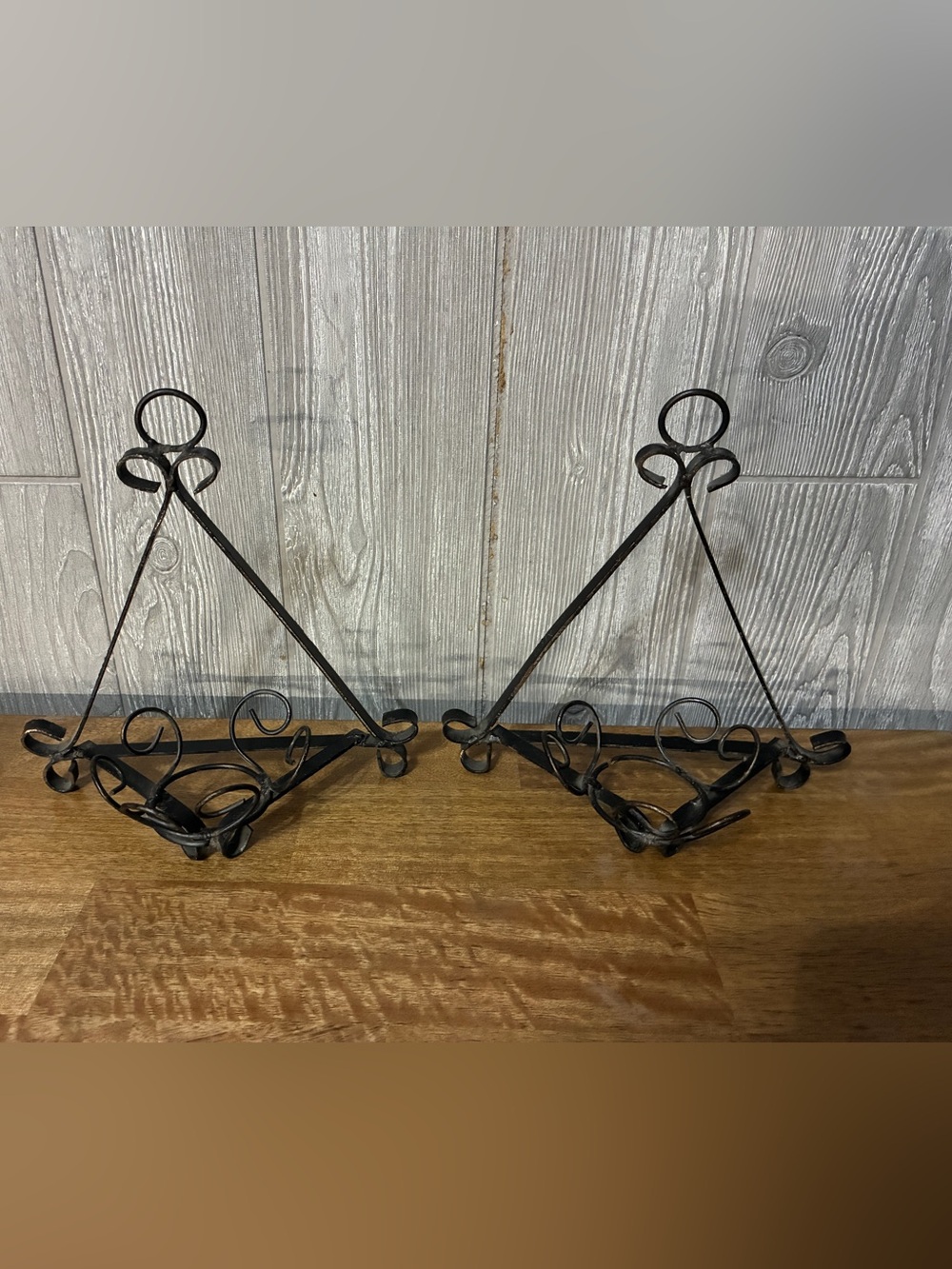 Black Decorative Iron Wall candle Hangers - Pair 9”x9”